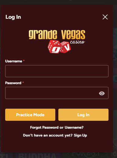 Grande Vegas Casino login